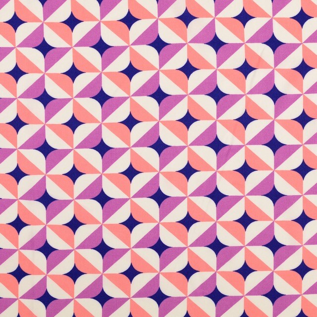 Viskose Popeline Geometrisch lila