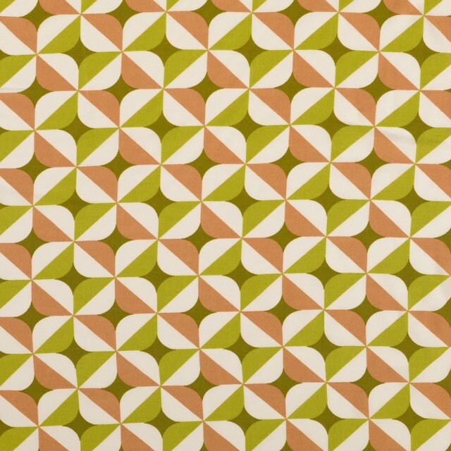 Viskose Popeline Geometrisch grün