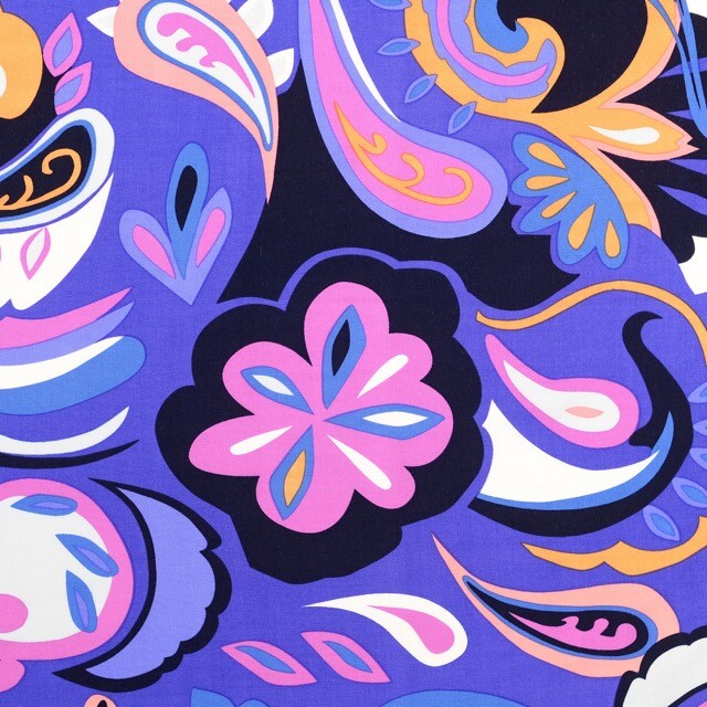 Viskose popeline blumen blau