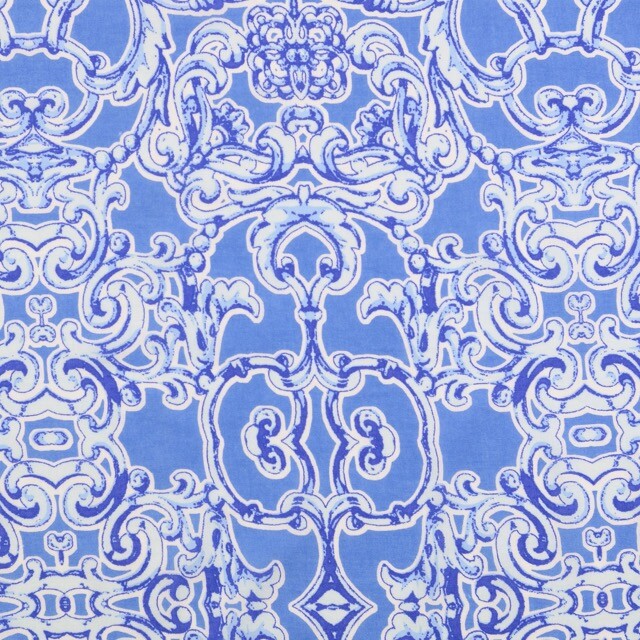 Baumwoll voile barock blau