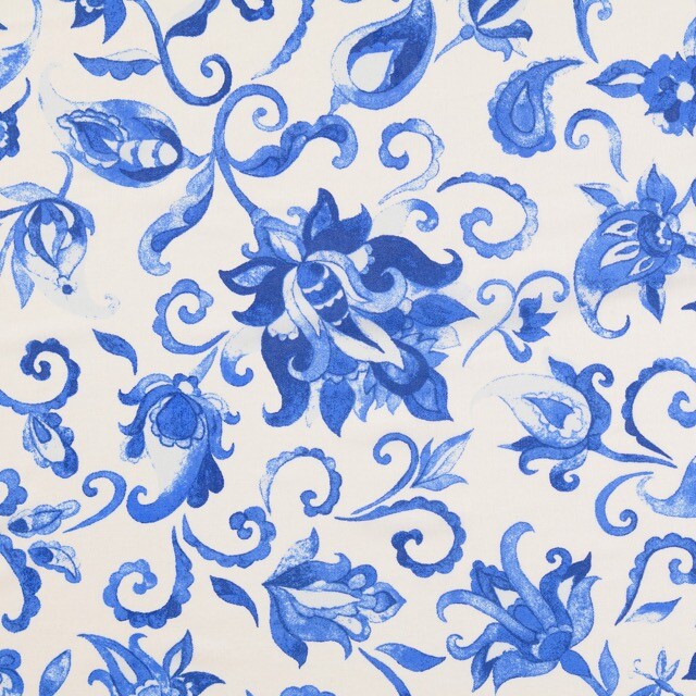 Baumwoll Voile Blumen blau