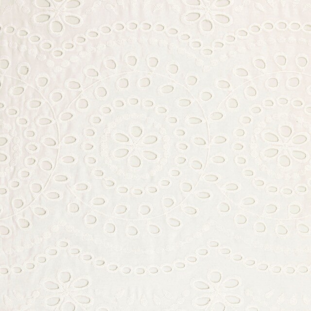 Baumwolle popeline stickerei blumen weiß