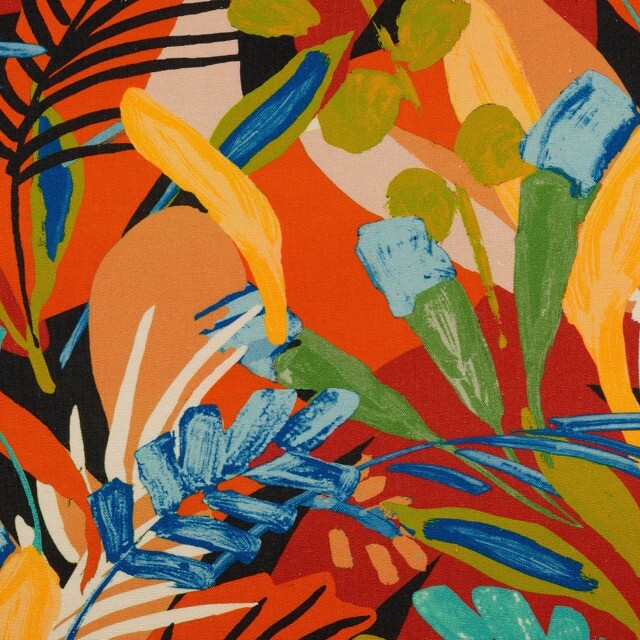 Viskose Leinen Digitaldruck Blumen multicolor