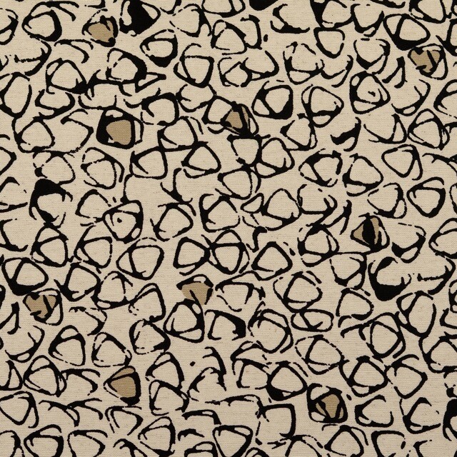 Viskose Leinen Geometrisch offwhite/sand