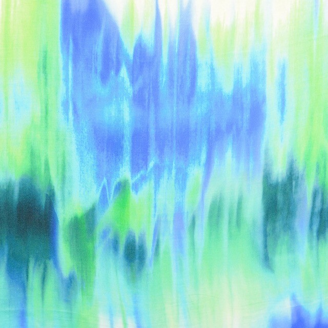 Viskose Satin Digitaldruck Batik grün/blau