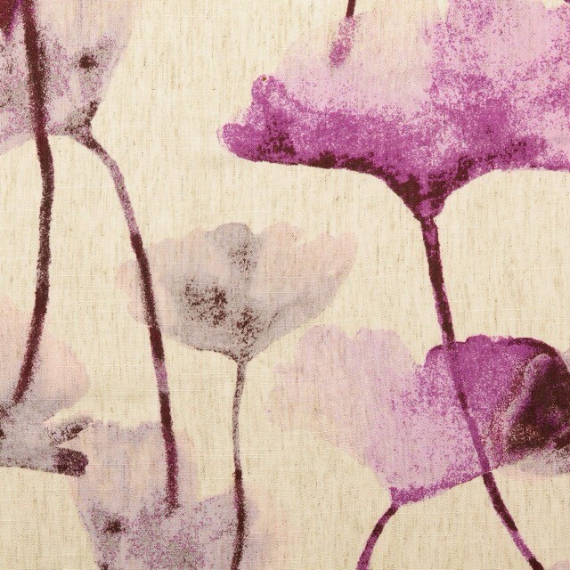 Viskose leinen digitaldruck blumen lila