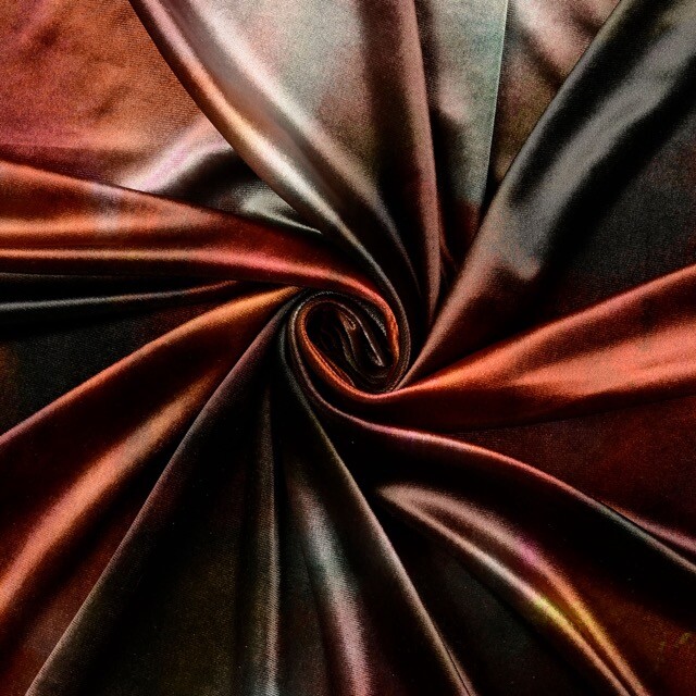 Samt stoff digitaldruck batik rot multicolor