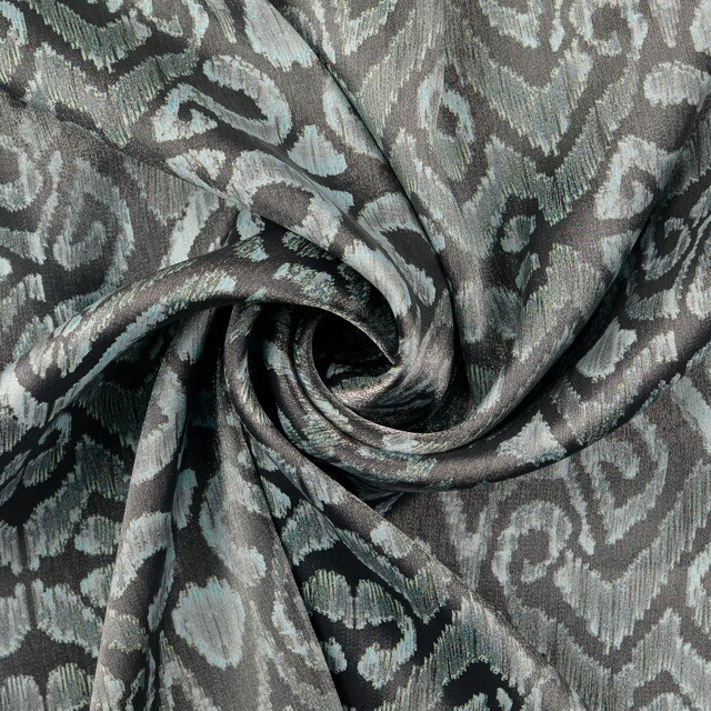 Viskose stoff schimmer digitaldruck ornamente grau