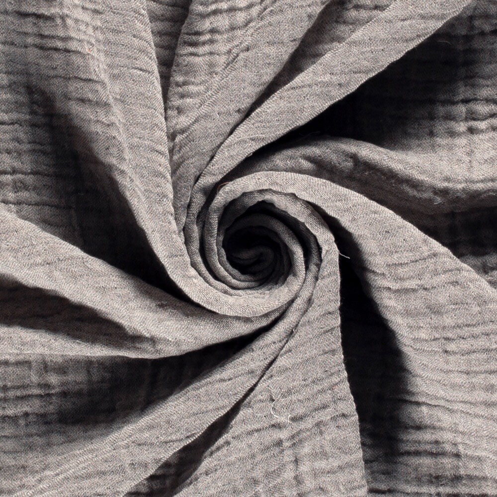 Musselin 4-lagig recycled uni grau