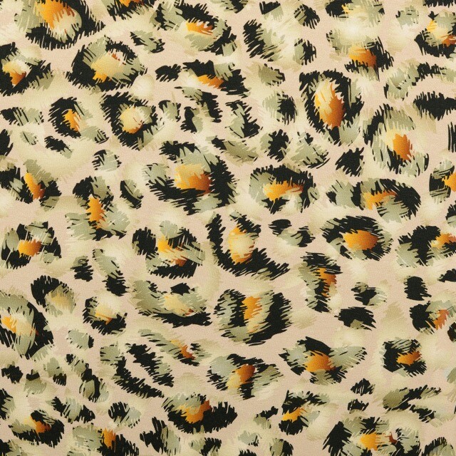 Baumwolljersey digitaldruck leopard beige