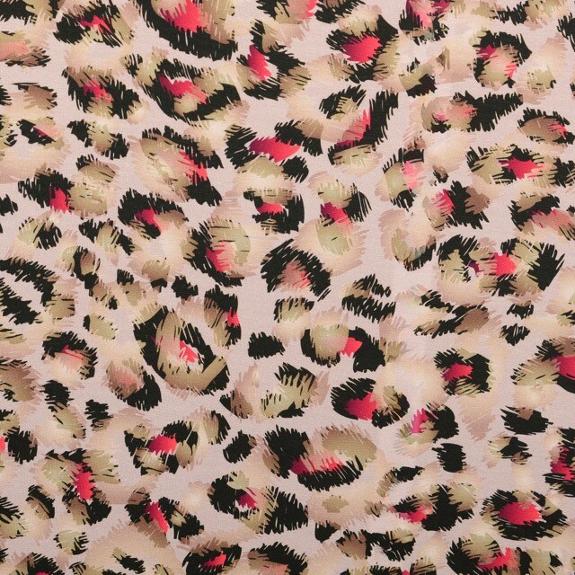 Baumwolljersey digitaldruck leopard rosa