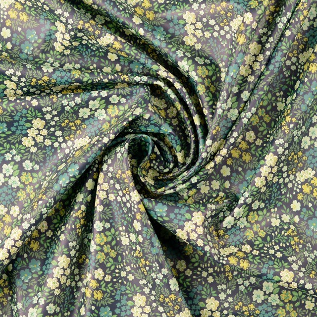 Regenjacke stoff digitaldruck blumen grün