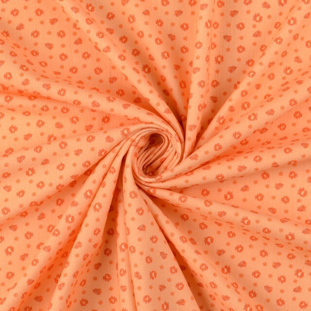 Feincord digitaldruck blumen apricot