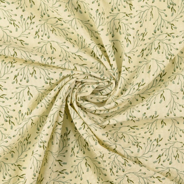 Seersucker blumen grün