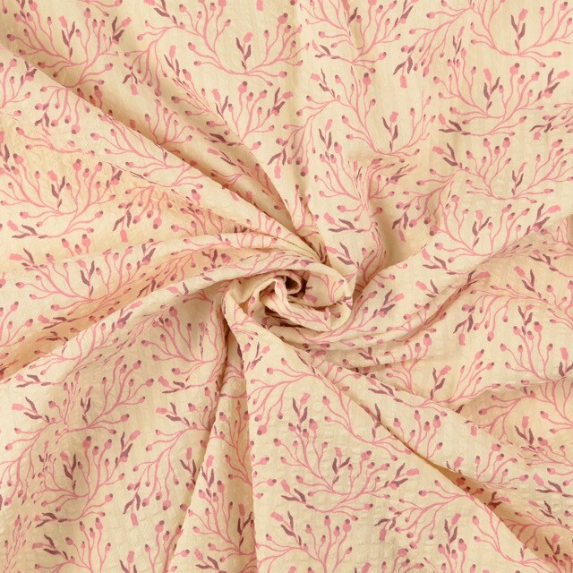 Seersucker blumen rosa