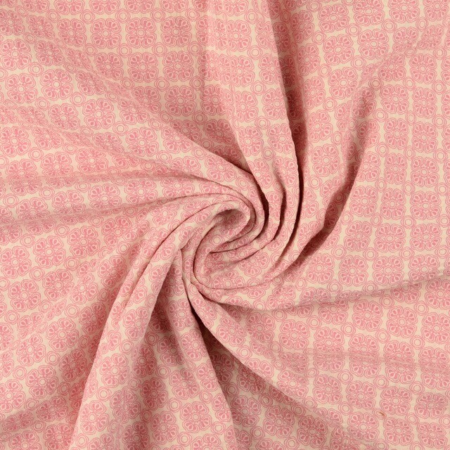 Seersucker geometrisch rosa
