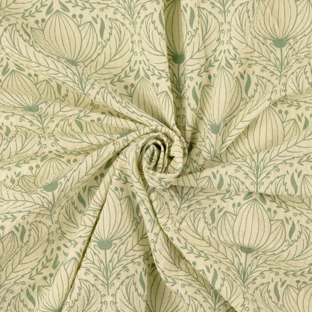 Seersucker ornamente grün