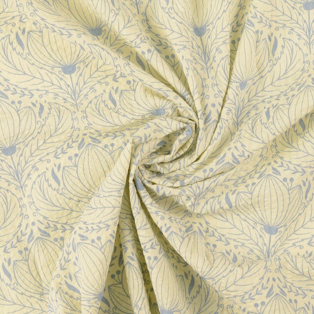 Seersucker ornamente blau