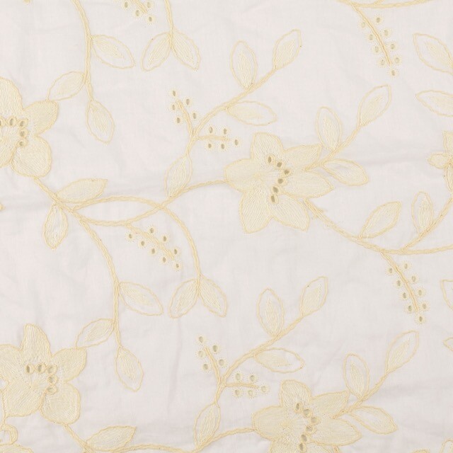 Voile stoff stickerei blumen weiß