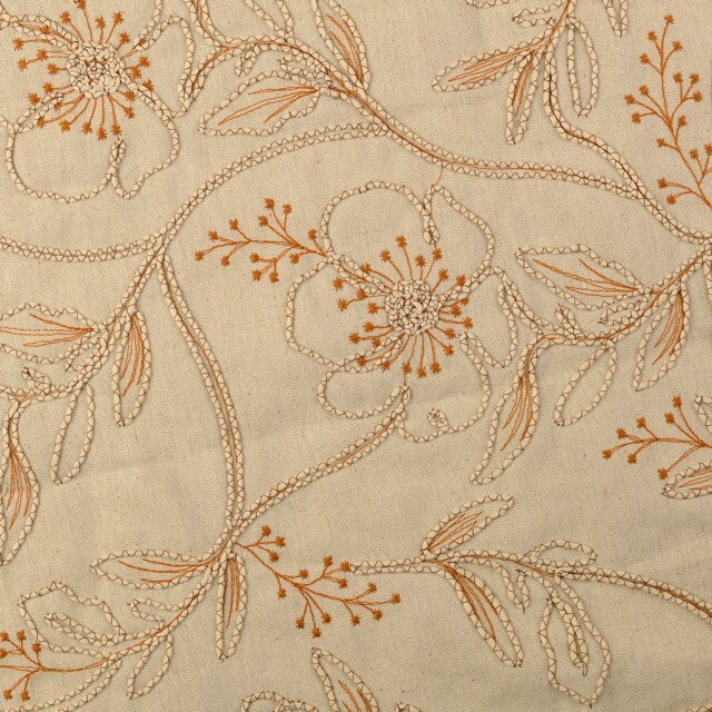 Leinen stoff stickerei blumen nude