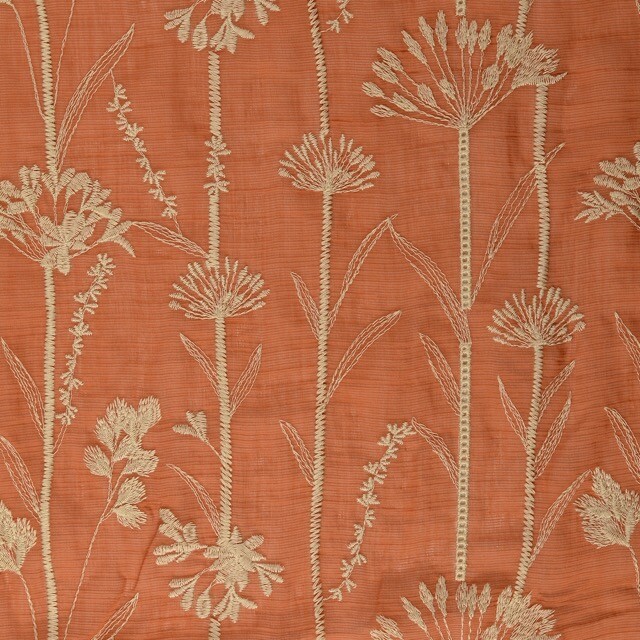 Voile stoff stickerei blumen brick