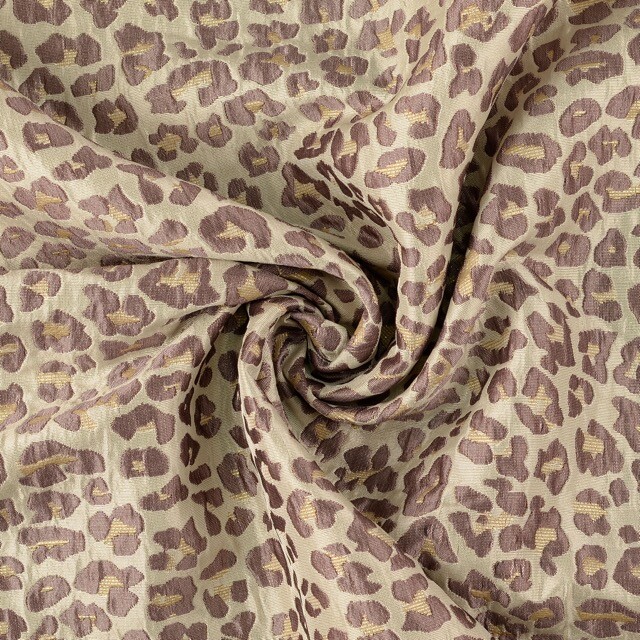 Jacquard stoff lurex leopard helllila