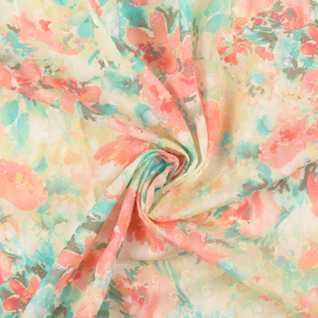 Baumwolle voile scherli digitaldruck blumen rosa