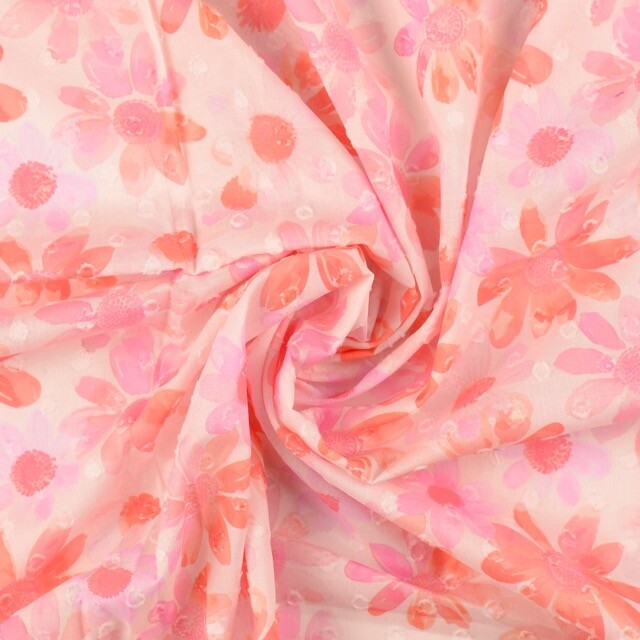 Baumwolle voile scherli digitaldruck blumen rosa