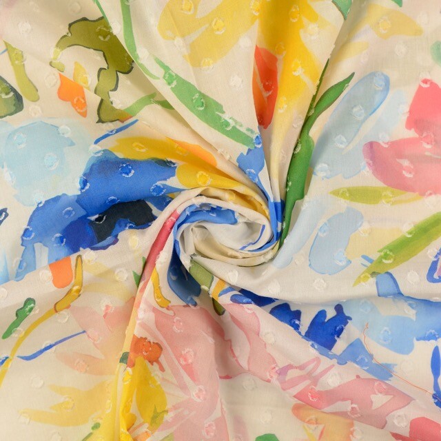Baumwolle voile scherli digitaldruck abstrakt multicolor