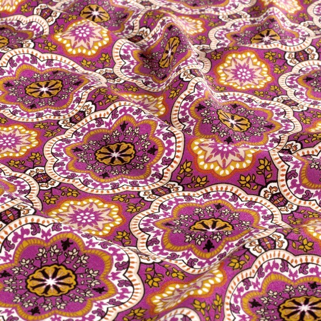 Viskose Popeline Abstrakt fuchsia