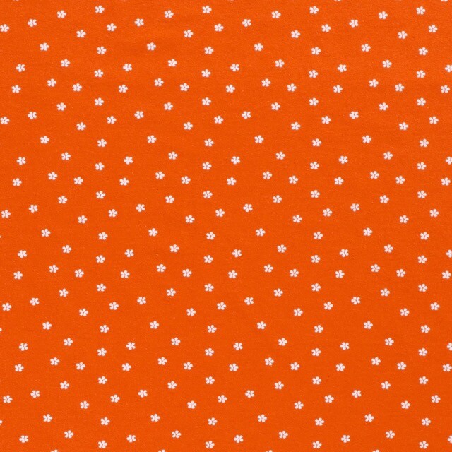 Baumwolljersey Blumen orange