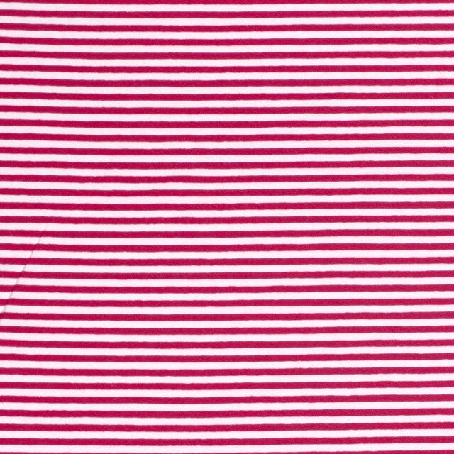 Baumwolljersey gestreift 5mm fuchsia