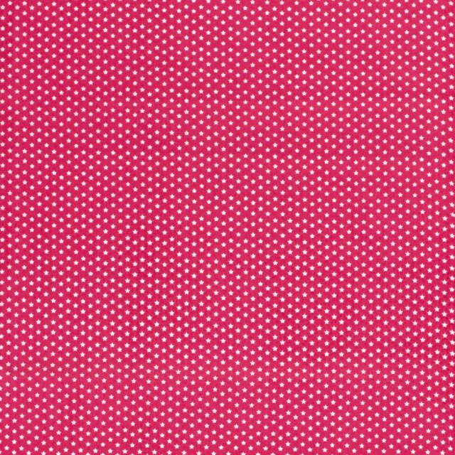 Baumwolle Popeline Bedruckt Sterne fuchsia