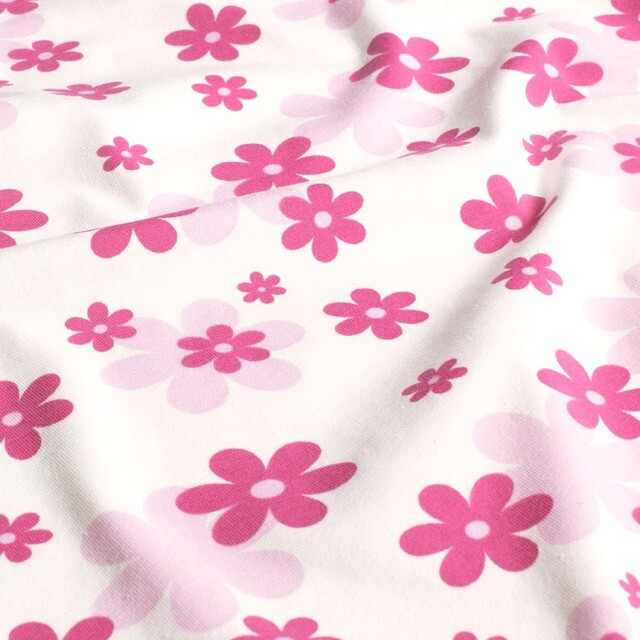 Baumwolljersey Blumen offwhite