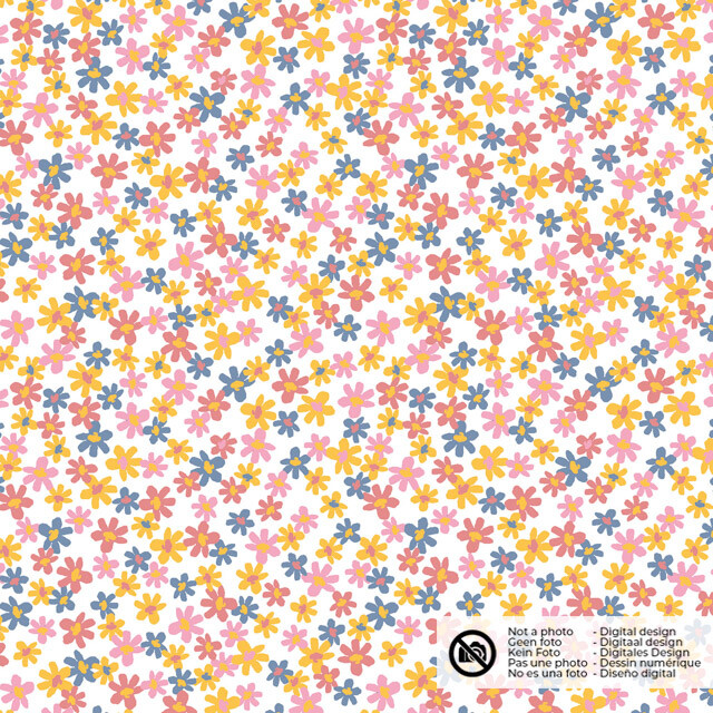 Baumwolle popeline blumen rosa