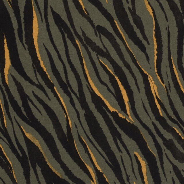 Viskosejersey Tiger khaki grün