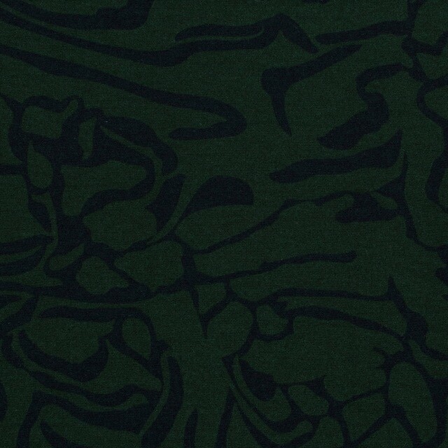 Jersey Stoff Discharge Abstrakt dunkelgrün