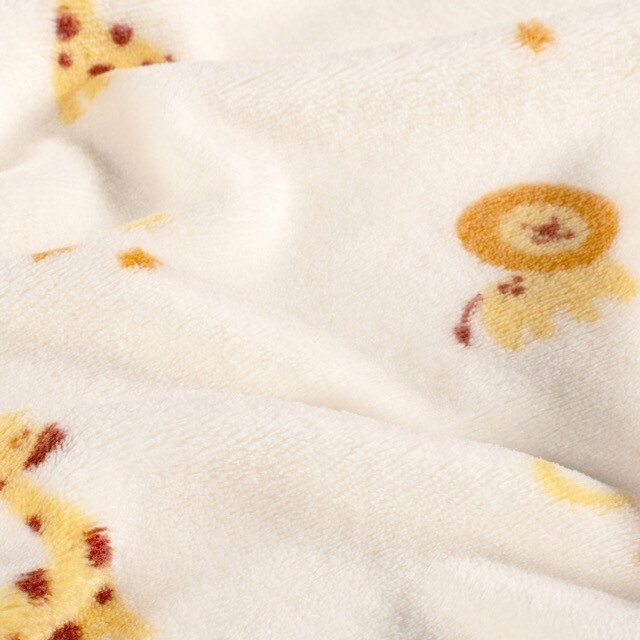 Coral Fleece bedruckt Giraffen offwhite