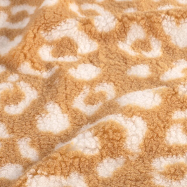 Sherpa Fleece bedruckt Leopard terra rosa