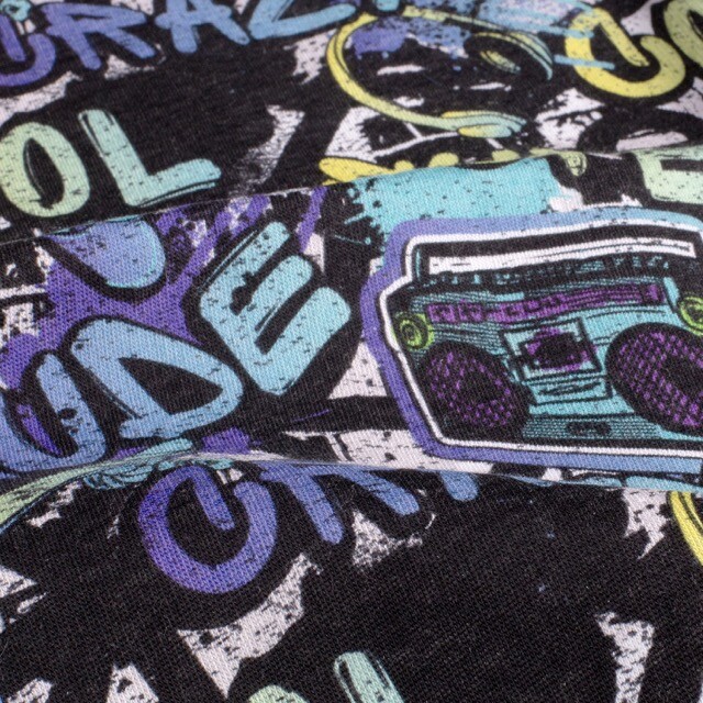 Sweat Digitaldruck Graffiti schwarz