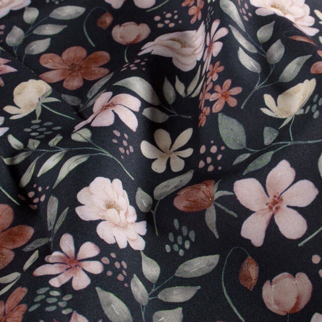 Softshell digitaldruck blumen marine