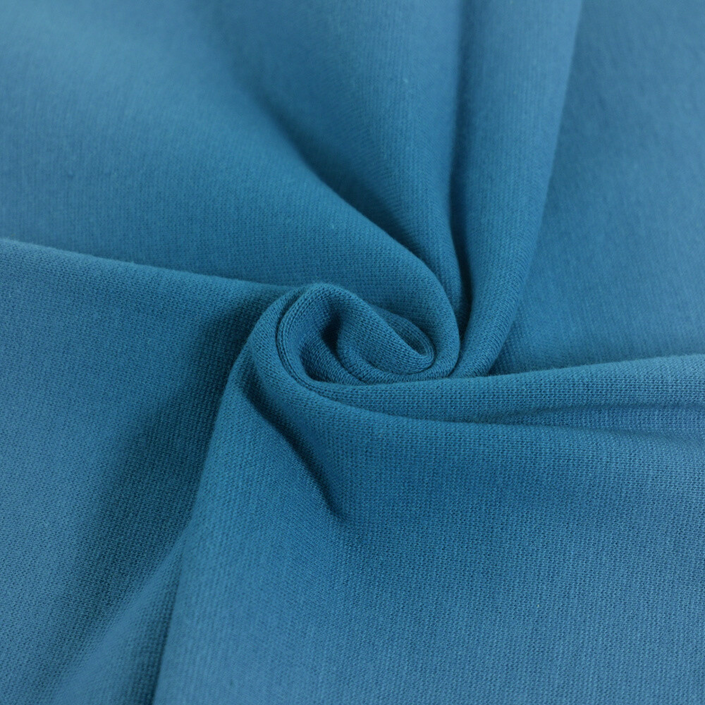  50x70 cm Bündchenstoff  blau-petrol