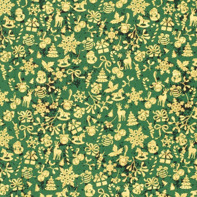 Baumwolle weihnachten schmuck grün/gold