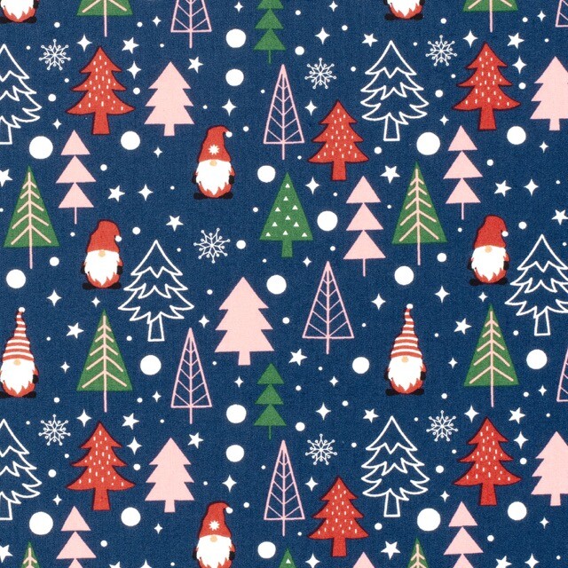 Baumwolle Weihnachten Bäume marine