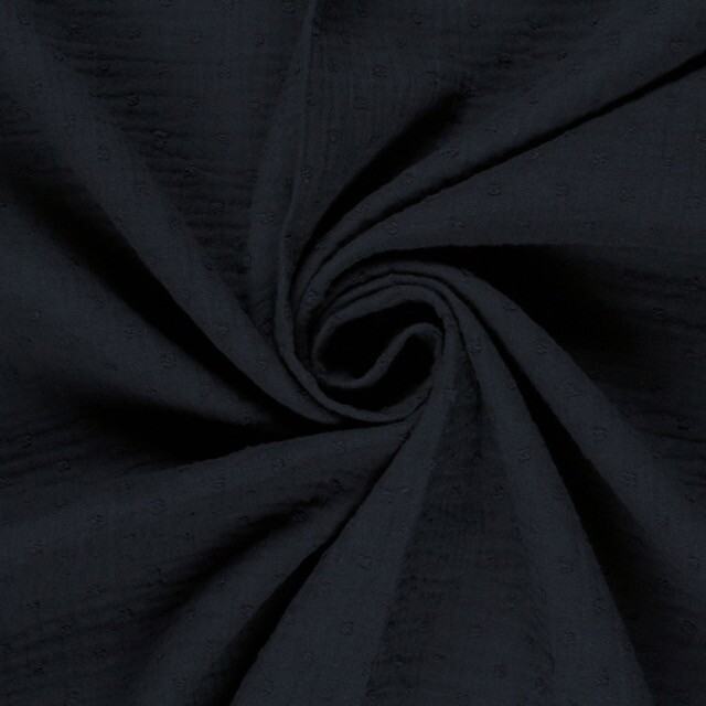 Baumwoll musselin dobby punkte marine