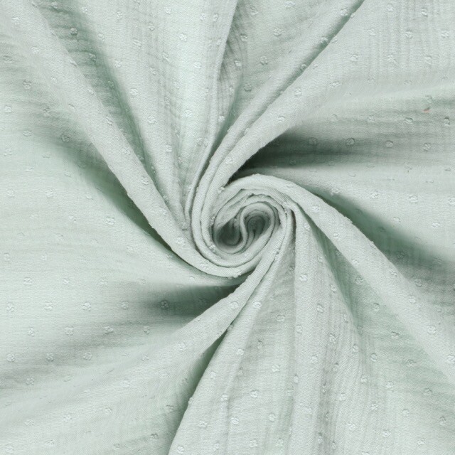 Baumwoll musselin dobby punkte mint
