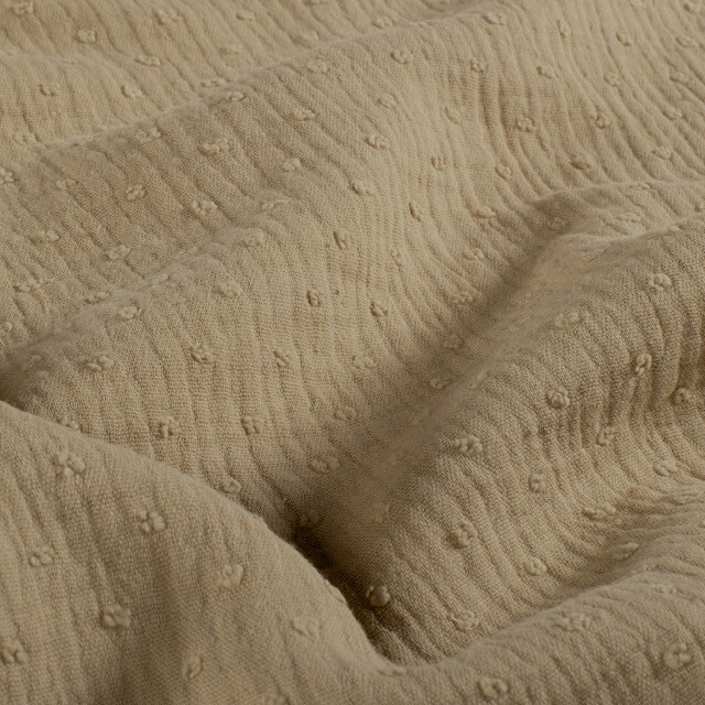 Baumwoll musselin dobby punkte camel