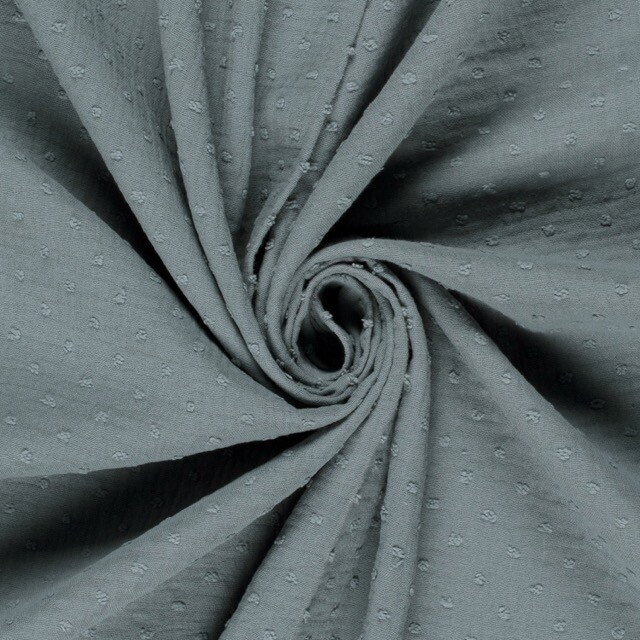 Baumwoll musselin dobby punkte indigo