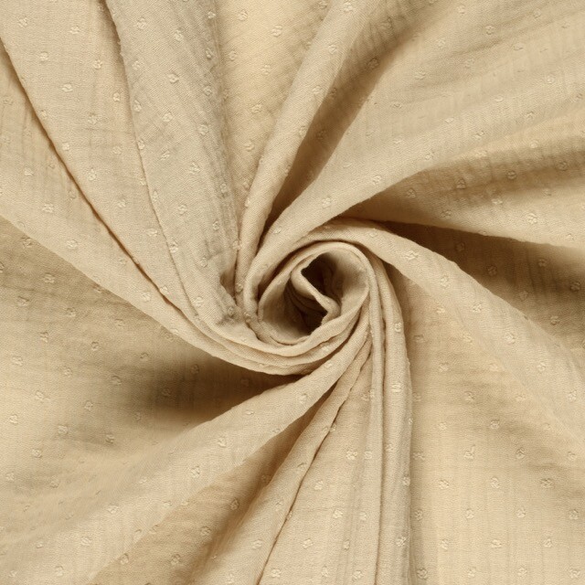 Baumwoll musselin dobby punkte offwhite