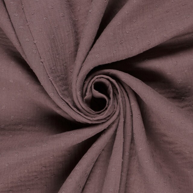 Baumwoll musselin dobby punkte mauve